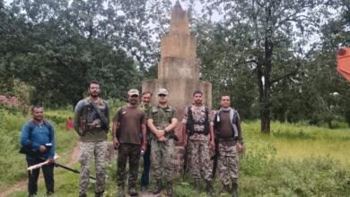 गोटुमपल्ली के जंगल में माओवादियों का 15 फीट ऊँचा स्मारक ध्वस्त